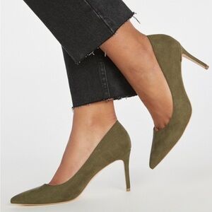 Olive Green Suede Stiletto Heels